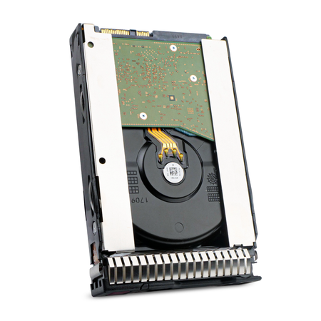 HP Generation 8 MB010000JWAYK 869349-002 10TB 7.2K RPM SAS 12Gb/s 512e 256MB 3.5" HDD, Back Angled View