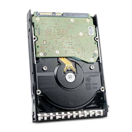 HP Generation 11 MB010000JWAYK 869349-002 10TB 7.2K RPM SAS 12Gb/s 512e 256MB 3.5" HDD, Back Angled View