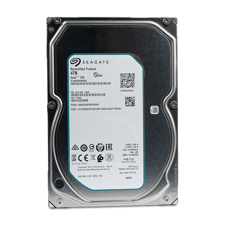 Seagate Exos 7E8 ST4000NM000A 2HZ100-004 4TB 7200RPM SATA 6Gb/s 3.5" HDD, Front Label View