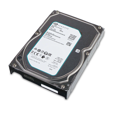 Seagate Exos 7E8 ST4000NM000A 2HZ100-004 4TB 7200RPM SATA 6Gb/s 3.5" HDD, Above Angled View