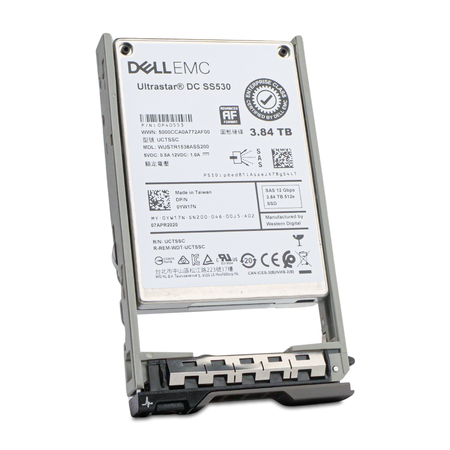Dell G13 0YW17N 3.84TB SAS 12Gb/s 512e 3D TLC 2.5" SSD, Front Angled View