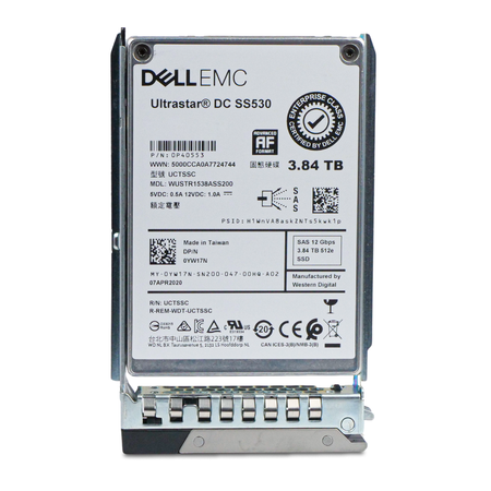 Dell G14 0YW17N 3.84TB 1 DWPD SAS 12Gb/s 512e 3D TLC 2.5in Refurbished SSD