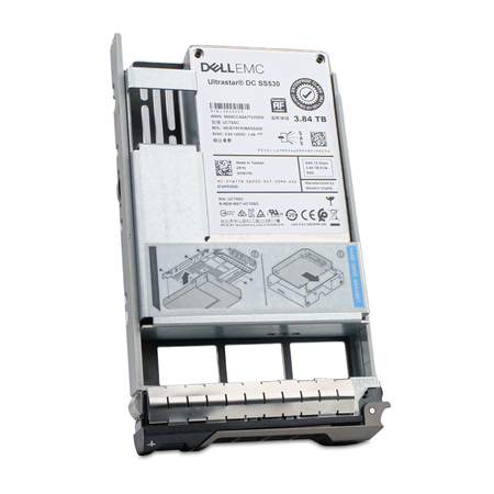 Dell G13 0YW17N 3.84TB 1 DWPD SAS 12Gb/s 512e 3D TLC Hybrid 3.5" SSD, Front Angled View