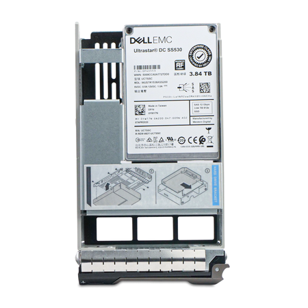 Dell G13 0YW17N 3.84TB 1 DWPD SAS 12Gb/s 512e 3D TLC Hybrid 3.5" SSD, Front Label View