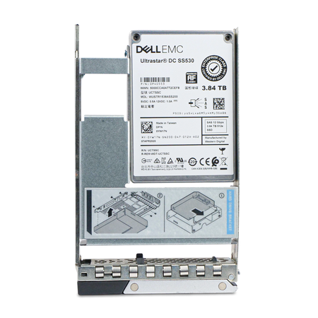 Dell G14 0YW17N 3.84TB 1 DWPD SAS 12Gb/s 512e 3D TLC Hybrid 3.5" SSD, Front Label View