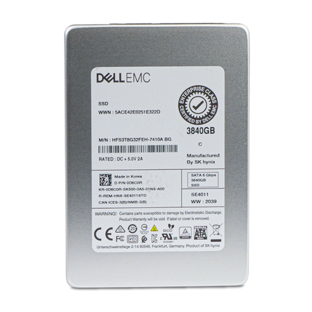 Dell/SK Hynix SE4011 HFS3T8G32FEH-7410A 3.84TB 1 DWPD SATA 6Gb/s 512e 3D TLC 2.5" Front Label View
