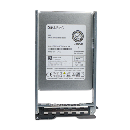 Dell G13 0D6C0R 3.84TB SATA 6Gb/s 512e 3D TLC 2.5" SSD, Front Label View
