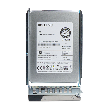 Dell G14 0D6C0R 3.84TB SATA 6Gb/s 512e 3D TLC 2.5" SSD, Front Label View