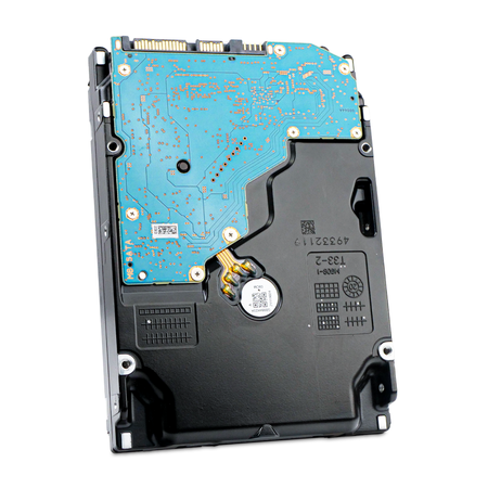 Toshiba MD08 MD08ACA16TR 16TB 7.2K RPM SATA 6Gb/s 512e 3.5" HDD, Back Angled View