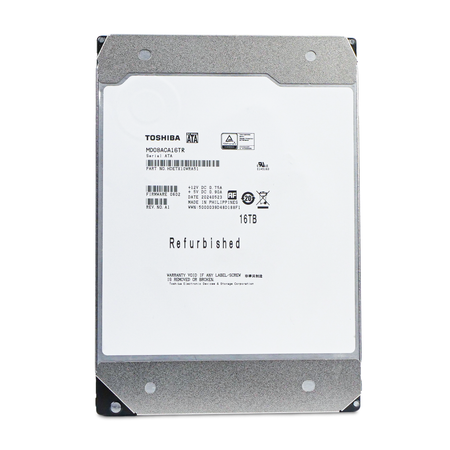 Toshiba MD08 MD08ACA16TR 16TB 7.2K RPM SATA 6Gb/s 512e 3.5" HDD, Front Label View