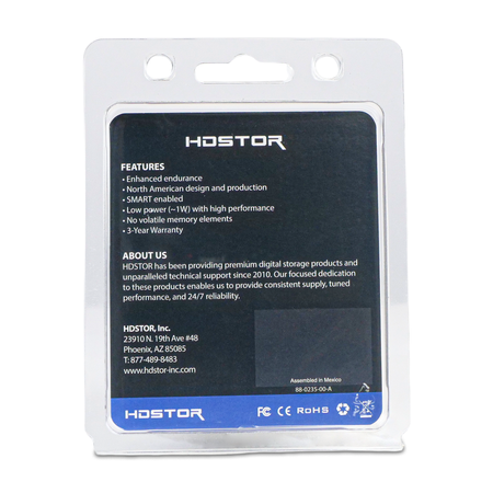 HDSTOR HSAVM2PCNVME3100A 1TB PCIe Gen3.0 x4 4GB/s NVMe M.2 2280 SSD, Back Label View