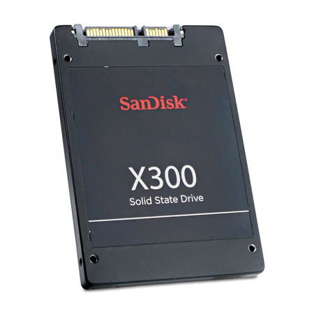 SanDisk X300 SD7SB6S-128G-1122 128GB SATA 6 Gb/s TLC 2.5" SSD, Back Angled View