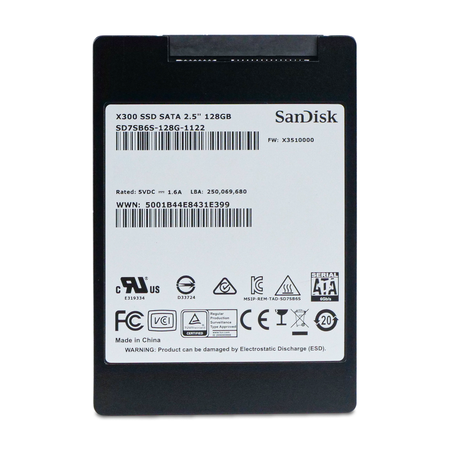 SanDisk X300 SD7SB6S-128G-1122 128GB SATA 6 Gb/s TLC 2.5" SSD, Front Label View