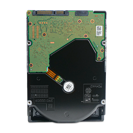 Bottom view of the Dell WD Ultrastar DC HC550 WUH721818ALE6L0 18TB 3.5-inch HDD, showing the circuit board and SATA interface