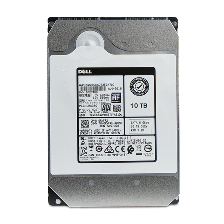Dell HGST Ultrastar He10 10TB SATA hard drive, front label, straight-on