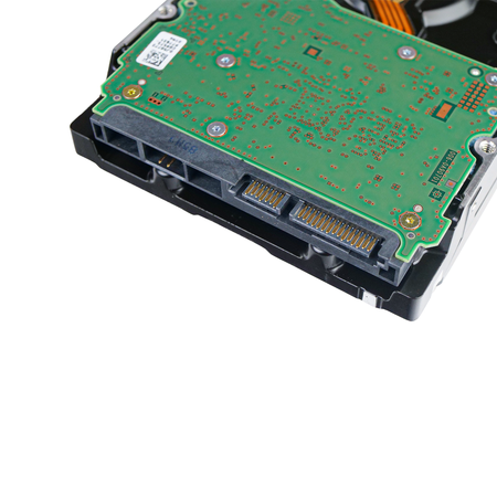 Dell HGST Ultrastar He10 10TB SATA hard drive, close-up of the SATA data and power connector