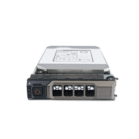 Dell G13 0RVFR2 10TB SATA hard drive in drive tray, front bezel with release button and status lights, straight-on