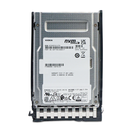 Kioxia CD8P-V KCD8XPUG12T8 12.8TB PCIe Gen 5.0 x4 16GB/s 3D TLC U.3 NVMe 2.5" SSD, Front Label View