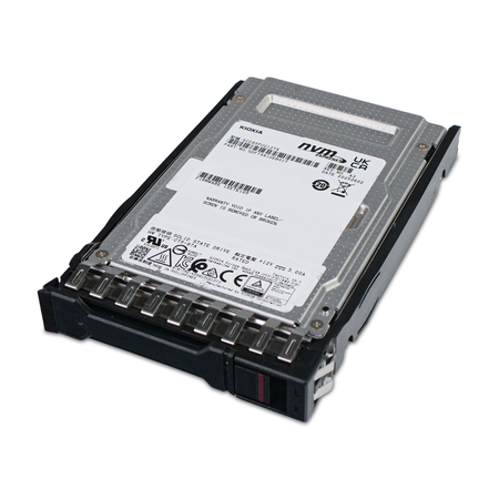 Kioxia CD8P-V KCD8XPUG12T8 12.8TB PCIe Gen 5.0 x4 16GB/s 3D TLC U.3 NVMe 2.5" SSD, Above Angled View
