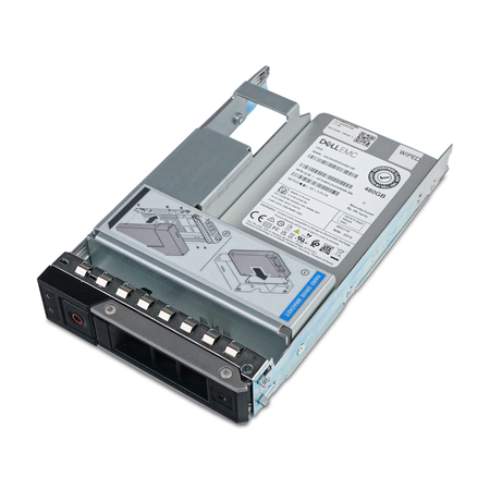 Dell G14 03397M 480GB SATA Hybrid 3.5in SSD, top label in hybrid tray adapter, lying at an angle
