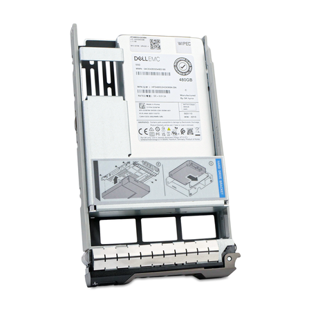 Dell G13 03397M 480GB SATA Hybrid 3.5in SSD, top label in hybrid tray adapter, slightly rotated