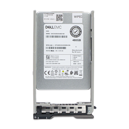 Dell G13 03397M 480GB SATA 2.5in SSD, top label in hot-swap tray, straight-on