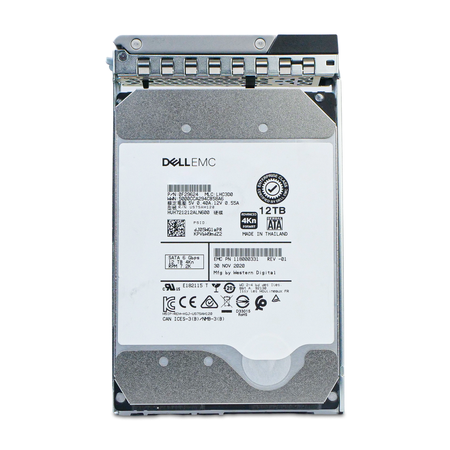 Dell G14 118000331 12TB 7.2K RPM SATA 6Gb/s 4Kn 3.5in HDD, front label in tray, straight-on
