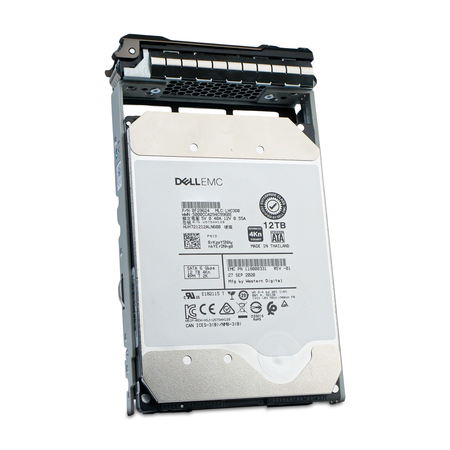 Dell G13 118000331 0F29624 12TB 7.2K RPM SATA 6Gb/s 4Kn 3.5in HDD, front label in tray, slightly rotated