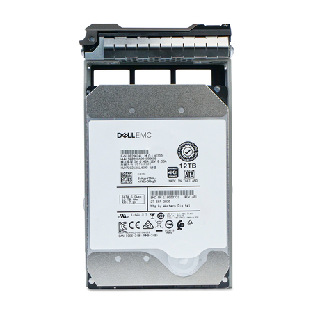 Dell G13 118000331 0F29624 12TB 7.2K RPM SATA 6Gb/s 4Kn 3.5in HDD, front label in tray, straight-on