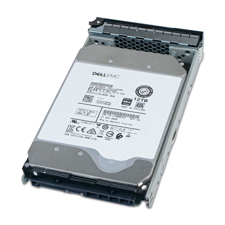 Dell G13 118000331 0F29624 12TB 7.2K RPM SATA 6Gb/s 4Kn 3.5in HDD, front label in tray, angled