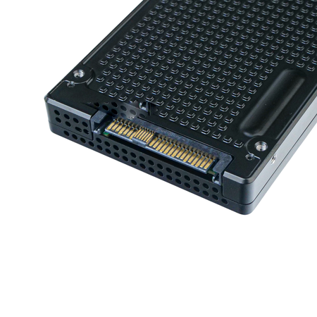 Western Digital Ultrastar DC SN650 15.36TB U.3 NVMe SSD, close-up of the U.3 connector