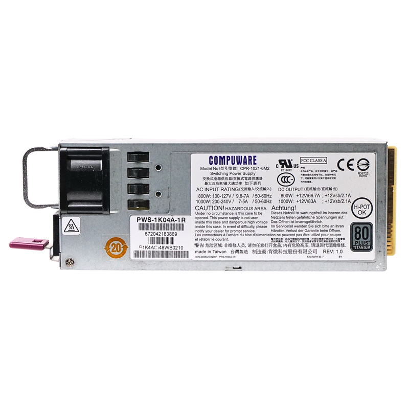 Supermicro 1000W 80 PLUS Titanium PWS-1K04A-1R-SR 1U Rackmount Redundant Switching Refurbished Power Supply