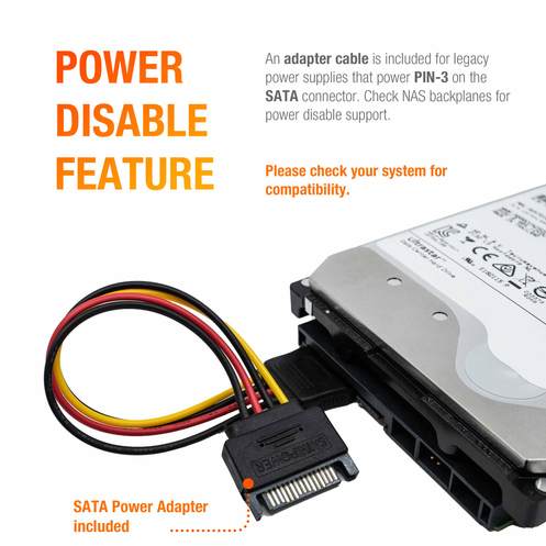 Western Digital Ultrastar HC550 WUH721818ALN604 0F38414 18TB 7.2K RPM SATA 6Gb/s 4Kn Power Disable 3.5in Hard Drive - Power Disable Feature