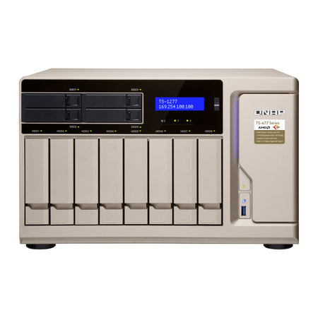 QNAP TS-1277 Ryzen 7 1700 64GB DDR4 GTX 1060 3GB QXP-800eS-A1164 8x 3.5" + 4x 2.5" Bay GPU-Accelerated Refurbished NAS