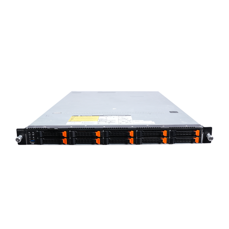 1U rackmount server with ten drive bays, front view.