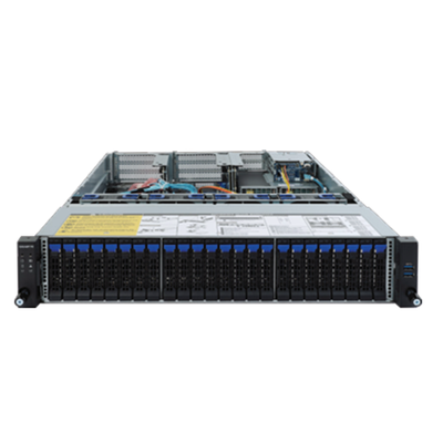Gigabyte R282-Z91 2U Rack Server — Dual AMD EPYC 7742 QS 64-Core (128 Total), 8x PCIe Gen4 x16/x8 Slots, 32-DIMM DDR4, 24+2 Bay 2.5" | SAS3216+SAS3008 HBA | CPU Only (No RAM/Storage) Refurbished