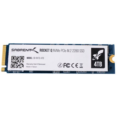 Sabrent Rocket Q SB-RKTQ-4TB 4TB PCIe Gen 3.0 x4 4GB/s 3D QLC NVMe M.2 2280 Refurbished SSD
