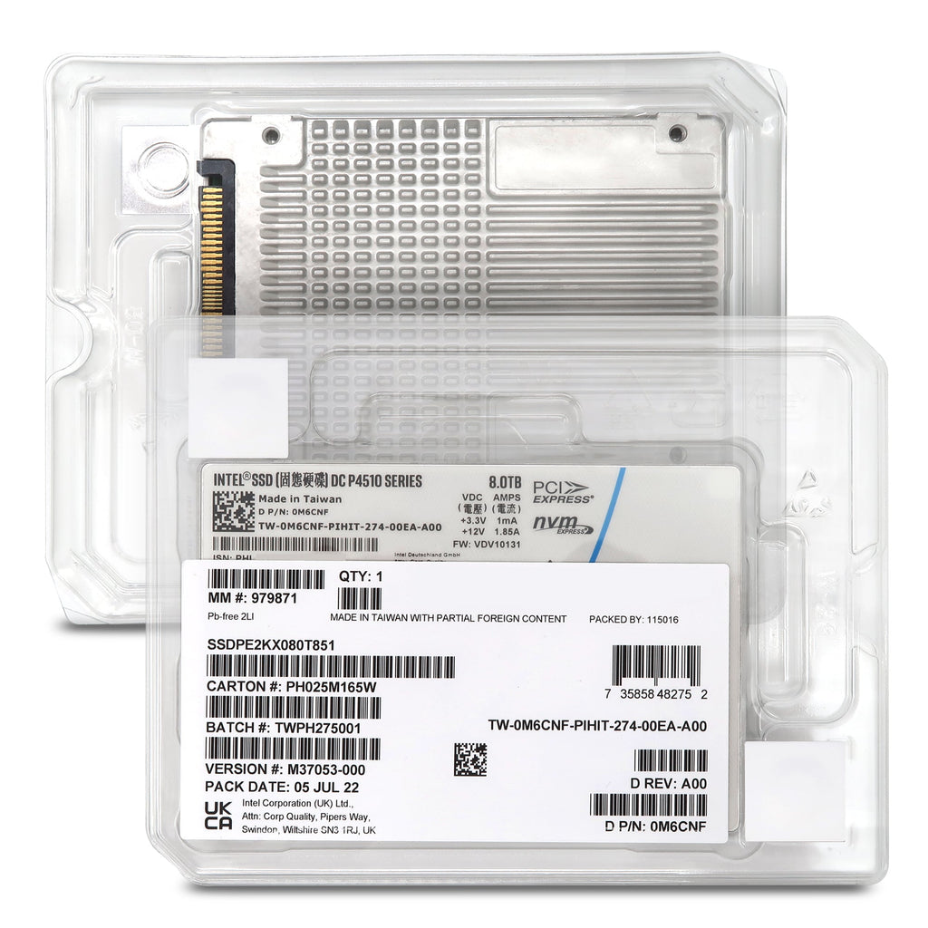 8tb Intel Dc P4510 2tb Intel DC P4510 Series 8TB NVMe PCIe SSD