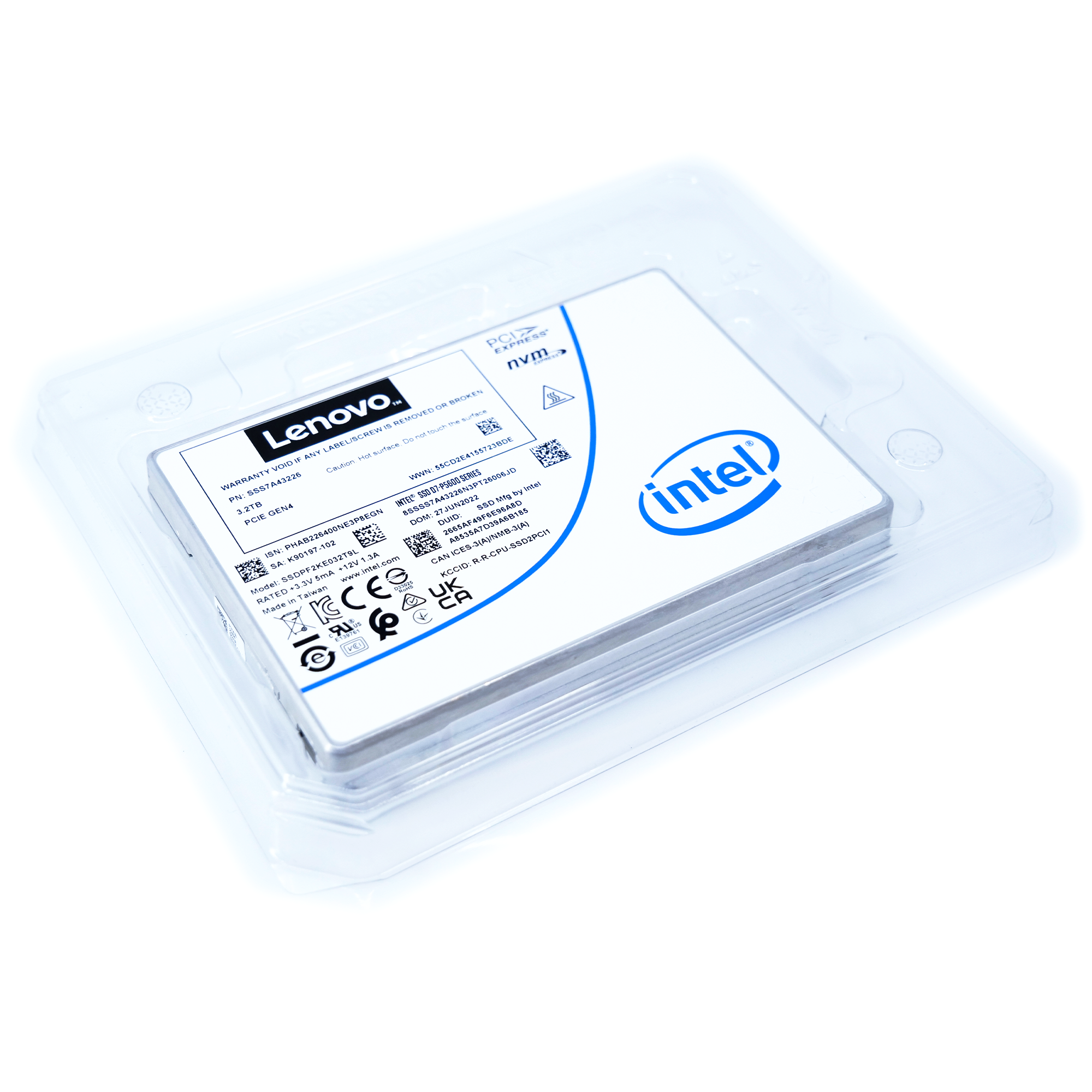 Intel/Lenovo P5600 SSDPF2KE032T9LN 3.2TB U.2 8GB/s 3D TLC 2.5in Solid State Drive