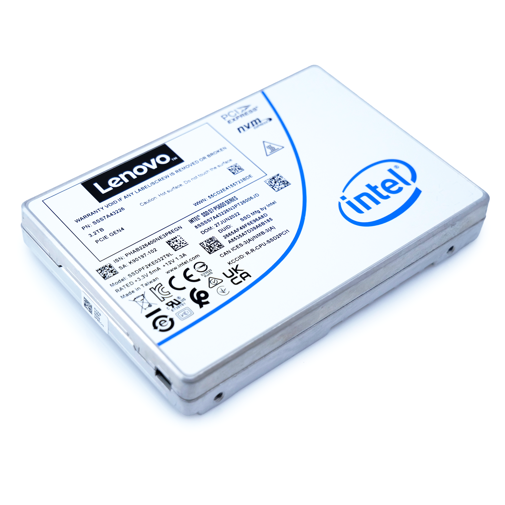 Intel/Lenovo P5600 SSDPF2KE032T9LN 3.2TB U.2 8GB/s 3D TLC 2.5in Solid State Drive