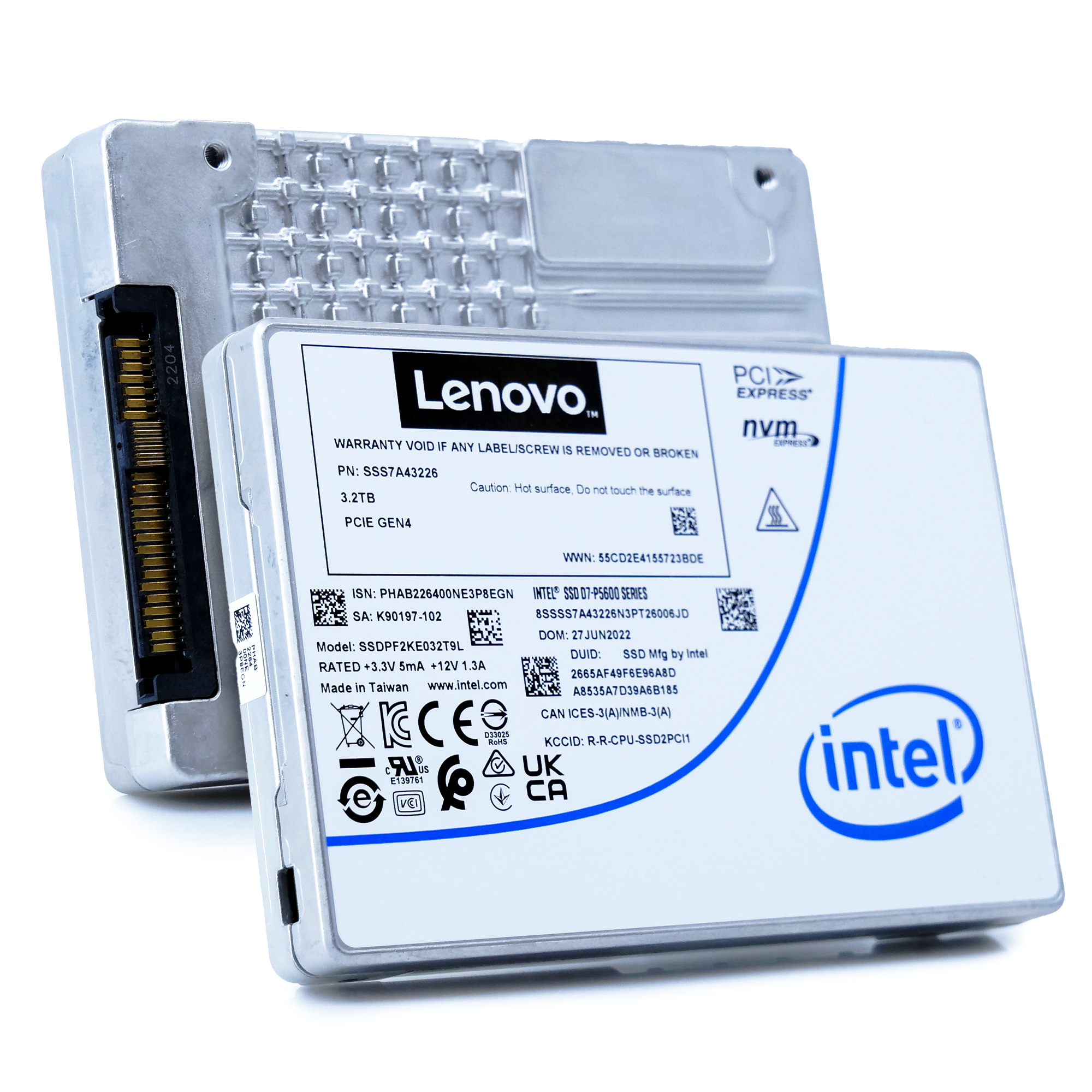 Intel/Lenovo P5600 SSDPF2KE032T9LN 3.2TB U.2 8GB/s 3D TLC 2.5in Solid State Drive