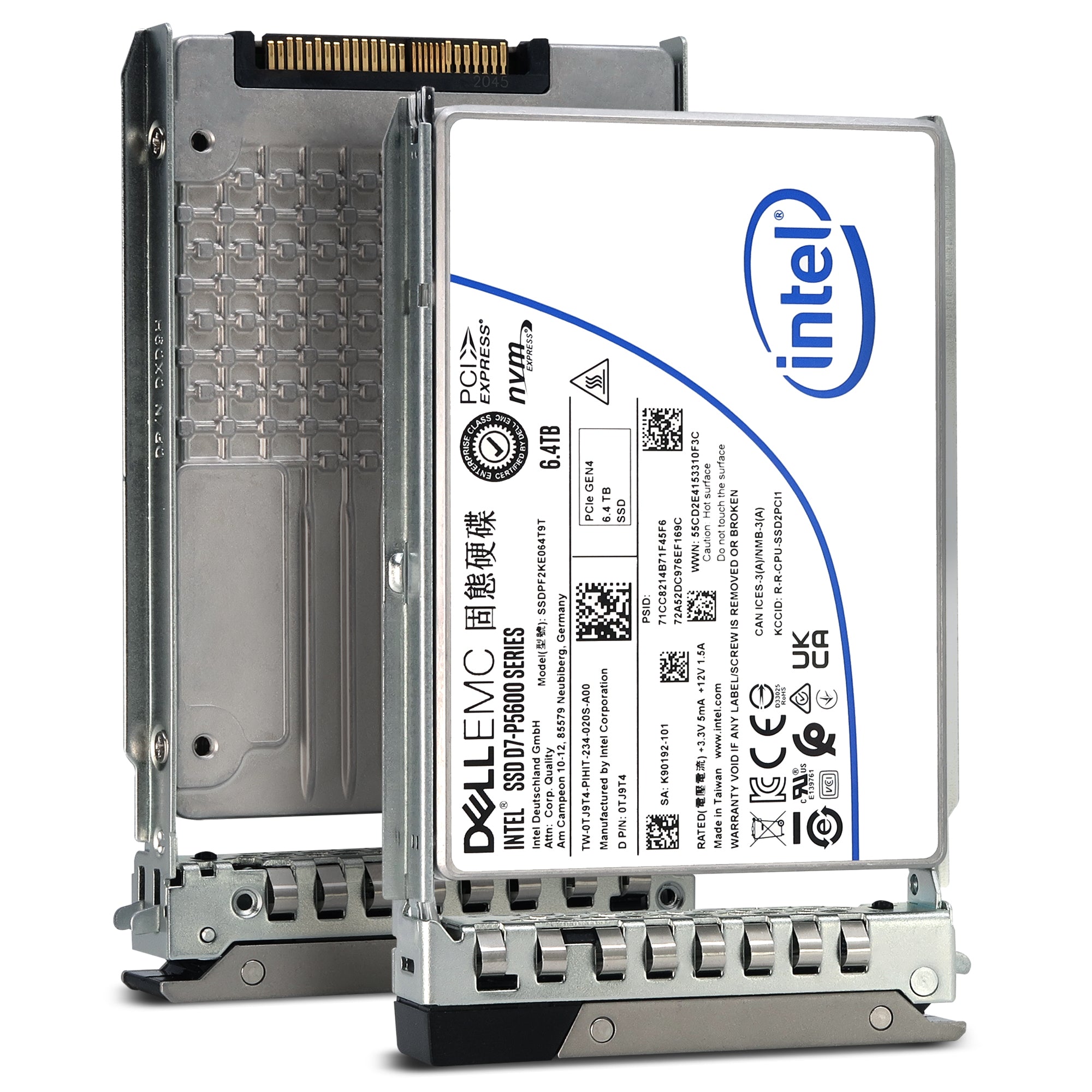 Dell G14 SSDPF2KE064T9TP 0TJ9T4 6.4TB PCIe Gen 4.0 x4 8GB/s 3D TLC 3DWPD SED U.2 NVMe 2.5in Refurbished SSD
