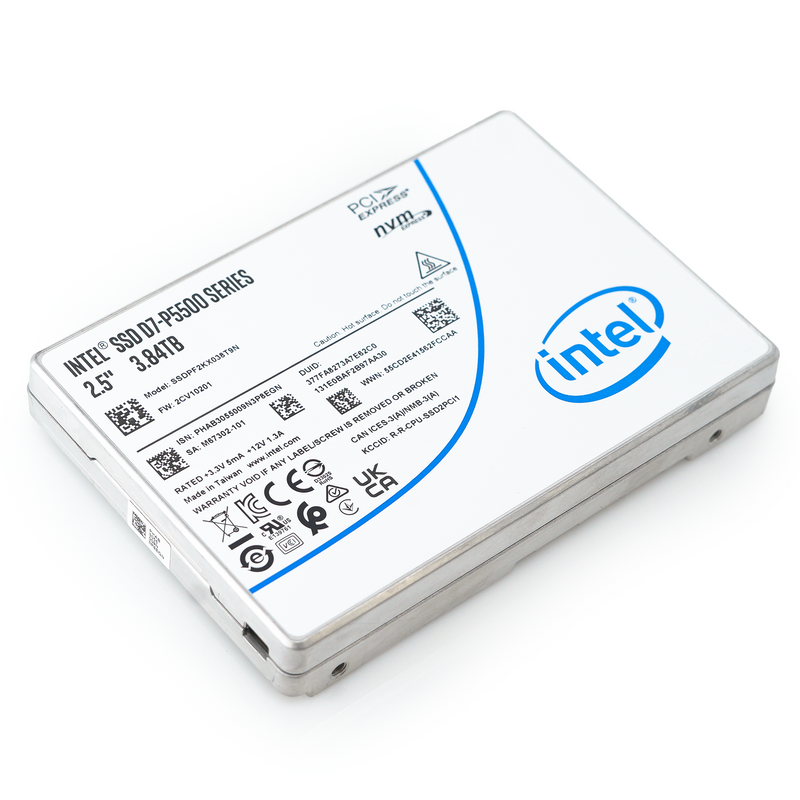 Intel P5500 3.84TB Enterprise SSD Front Flat Angled