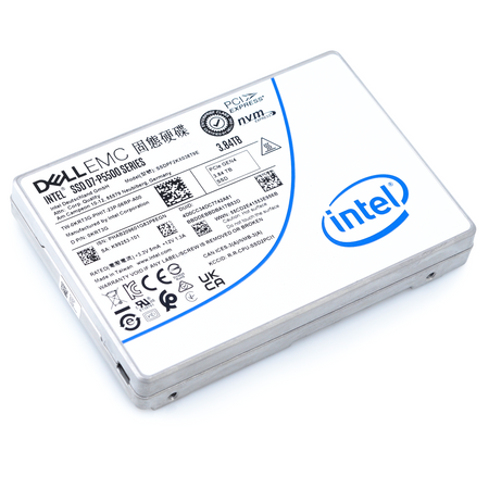 Dell D7-P5500 SSDPF2KX038T9TO 0KRT3G 3.84TB PCIe Gen 4.0 X4 8GB/s 3D TLC 1DWPD U.2 NVMe 2.5in Solid State Drive flat front