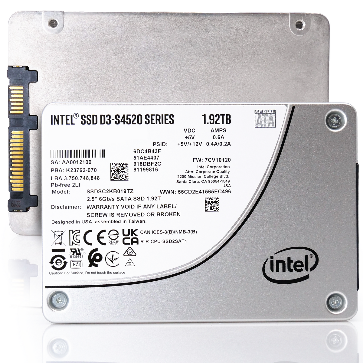 [シュヴァルツさん専用]インテル® SSD D3-S4520960GB  1個 Intel D3-S4520 SSDSC2KB019TZ01 1.92TB SATA 2.5