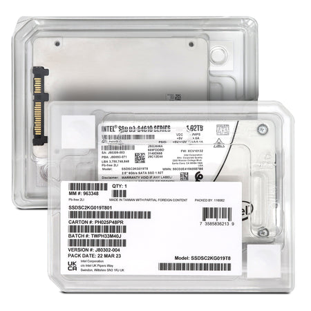 Intel D3-S4610 SSDSC2KG019T801 1.92TB SATA 6Gb/s 2.5" AES 256-bit Solid State Drive - Factory Sealed Packaging