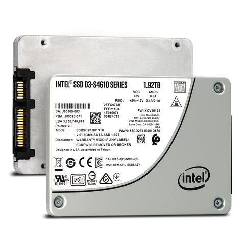 Intel D3-S4610 SSDSC2KG019T801 1.92TB SATA 6Gb/s 2.5" AES 256-bit Solid State Drive - Factory Sealed Packaging
