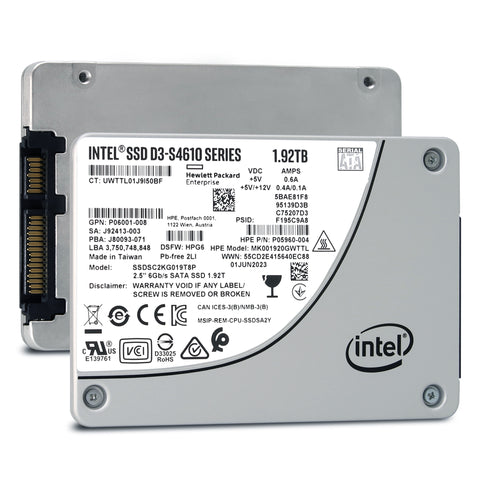 HP D3-S4610 SSDSC2KG019T8P1 P05960-004 1.92TB SATA 6Gb/s 3D TLC 3DWPD 2.5in Solid State Drive