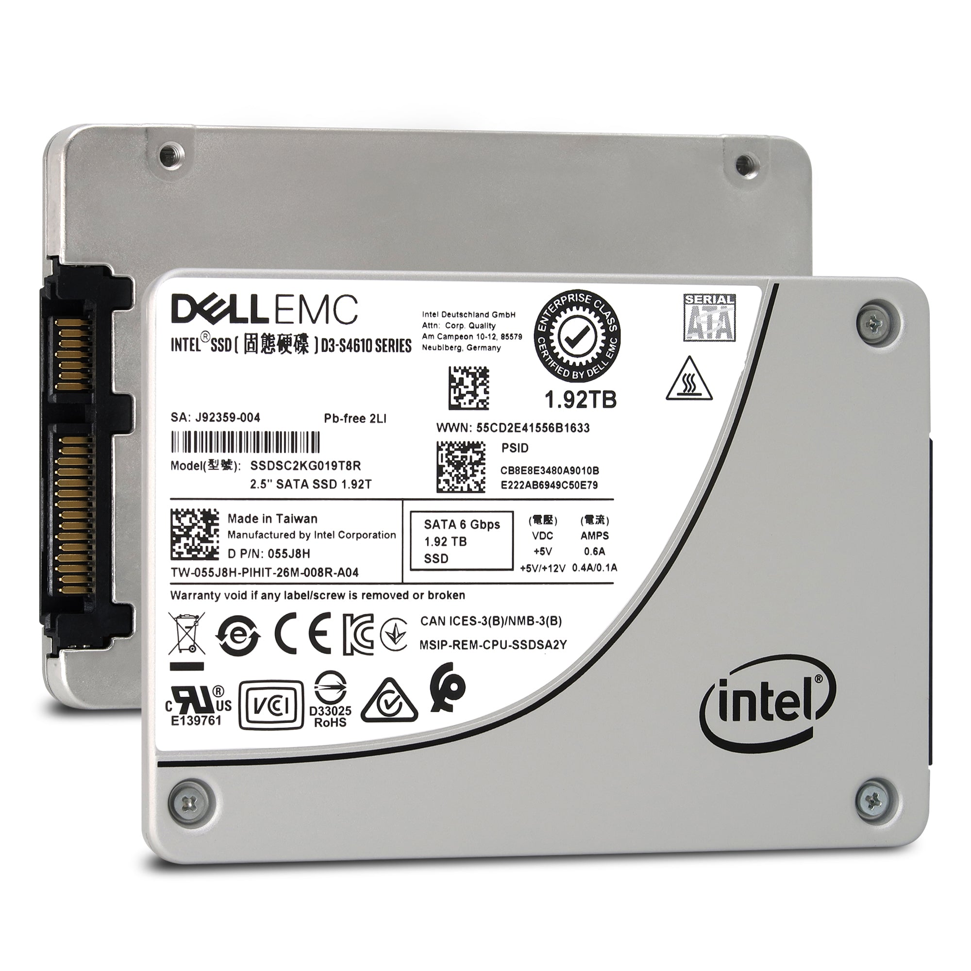 S4610 SSDSC2KG019T8 055J8H Dell Certified SSD