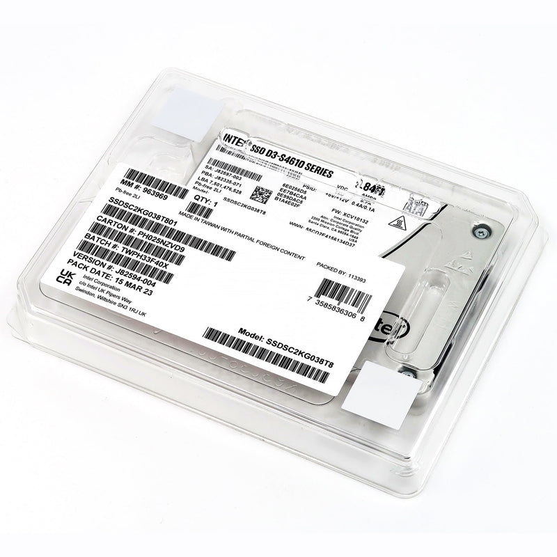 Intel D3-S4610 SSDSC2KG038T801 3.84TB SATA 6Gb/s 2.5" AES 256-bit Solid State Drive - Factory Sealed Packaging